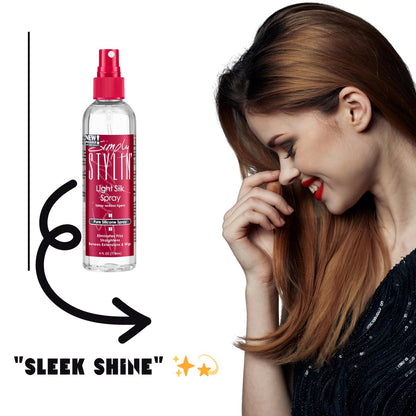 Simply Stylin' Light Silk Hair Spray - Anti-Frizz & Heat Protectant for Natural Hair & Synthetic Wigs - 4 fl oz