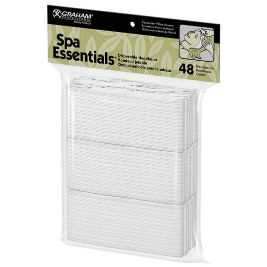 Graham Professional Spa Essentials Disposable Headbands - 48 Count, White, 1 Pack Avelisse