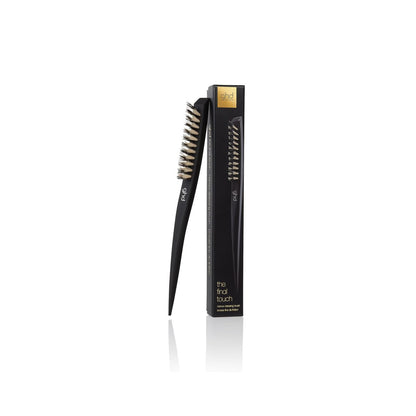 ghd The Final Touch Narrow Dressing Brush - Black Boar Bristle Hair Brush for Fine Hair