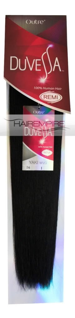 Outre DUVESSA Remi Human Hair Weave - YAKI (16 Inch, Jet Black) - görsel 1