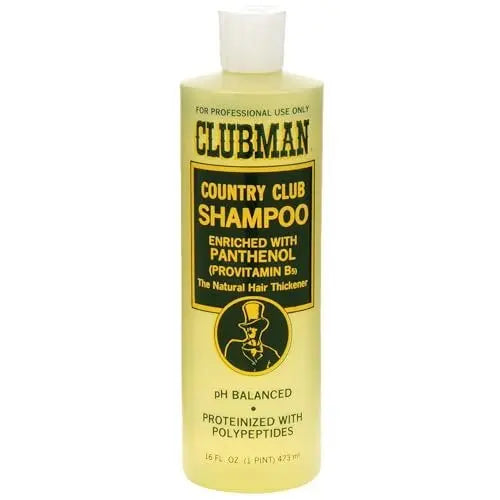 Clubman Country Club Shampoo - Natural Hair Thickener with Panthenol, pH Balanced, Proteinized with Polypeptides, 16 fl oz Avelisse