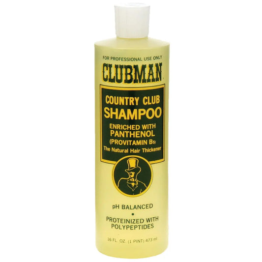 Clubman Country Club Shampoo - Natural Hair Thickener with Panthenol, pH Balanced, Proteinized with Polypeptides, 16 fl oz Avelisse