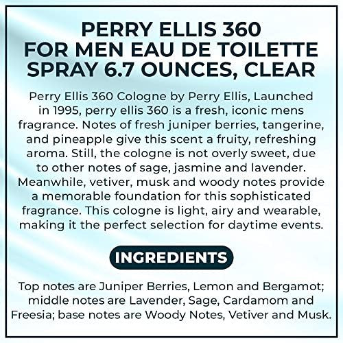 Perry Ellis 360 For Men Eau De Toilette Spray 6.7 oz - Fresh & Long-Lasting Avelisse
