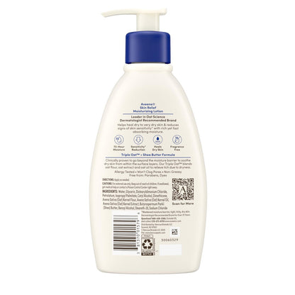 Aveeno Skin Relief Moisturizing Lotion for Very Dry, Sensitive Skin – Fragrance Free, Fast-Absorbing with Triple Oat & Shea Butter, 12 fl. oz