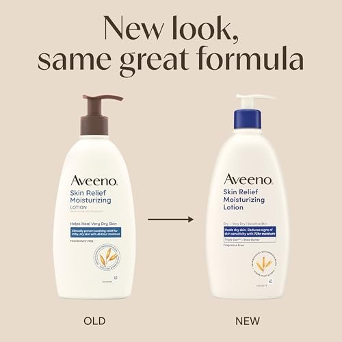 Aveeno Skin Relief Moisturizing Lotion for Very Dry, Sensitive Skin – Fragrance Free, Fast-Absorbing with Triple Oat & Shea Butter, 12 fl. oz - görsel 4