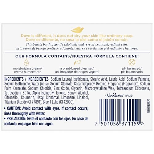 Dove Gentle Exfoliating Beauty Bar 3-Pack – 3-in-1 Moisturizing Face, Body & Hand Soap, 4.75 oz Each - görsel 4