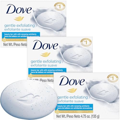 Dove Gentle Exfoliating Beauty Bar 3-Pack – 3-in-1 Moisturizing Face, Body & Hand Soap, 4.75 oz Each - görsel 2