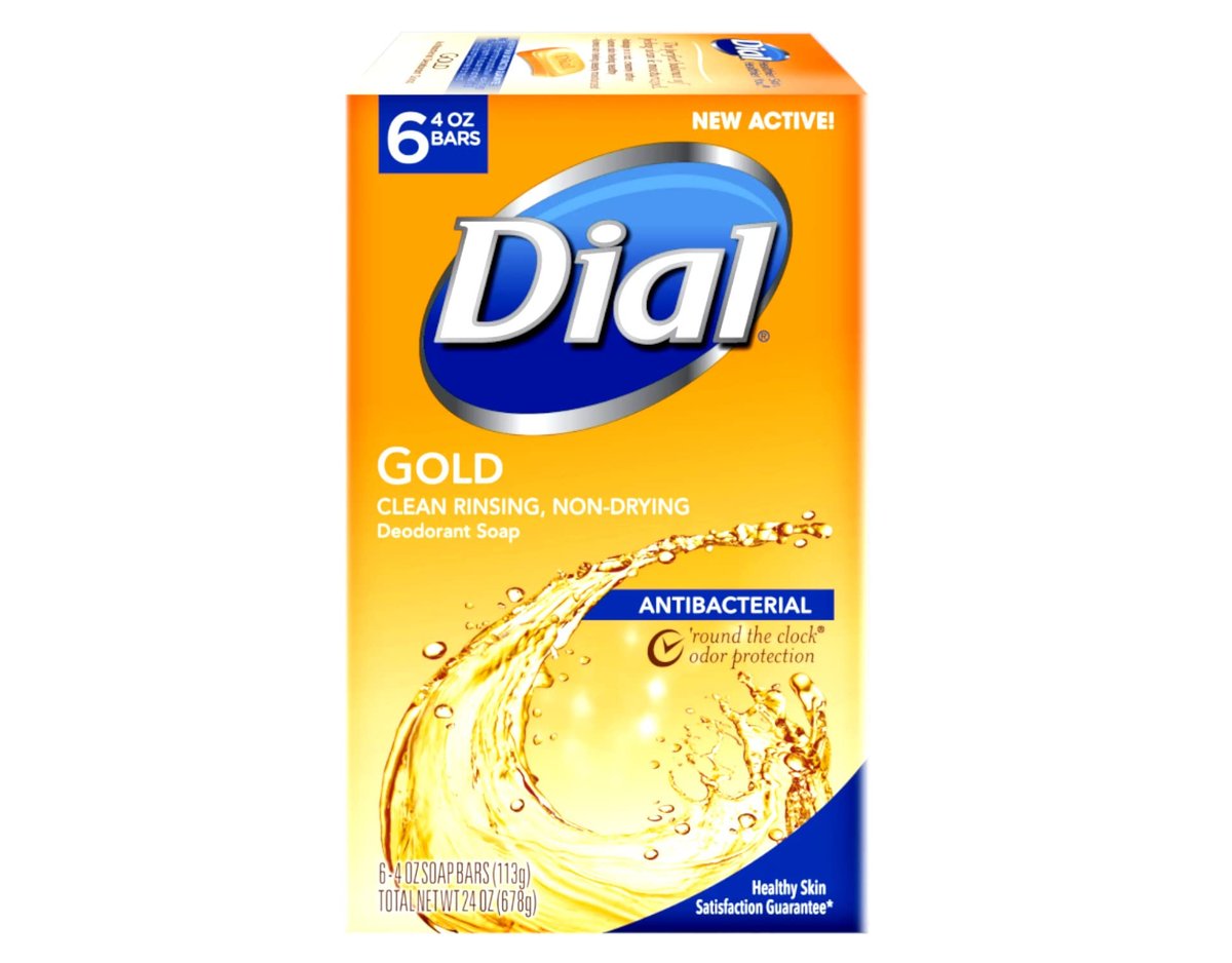 Dial Antibacterial Soap Bar, Gold, 6 Count (Pack of 2) - 12 Bars Total Avelisse