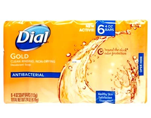 Dial Antibacterial Soap Bar, Gold, 6 Count (Pack of 2) - 12 Bars Total Avelisse