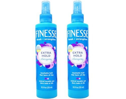 Finesse Finish + Strengthen Extra Hold Hairspray, 8.5 oz (Pack of 2) Avelisse