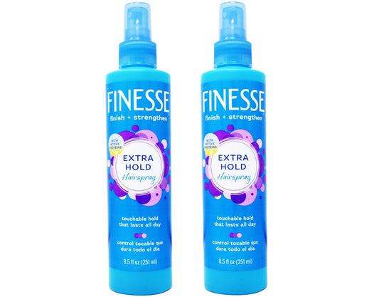 Finesse Finish + Strengthen Extra Hold Hairspray, 8.5 oz (Pack of 2) Avelisse