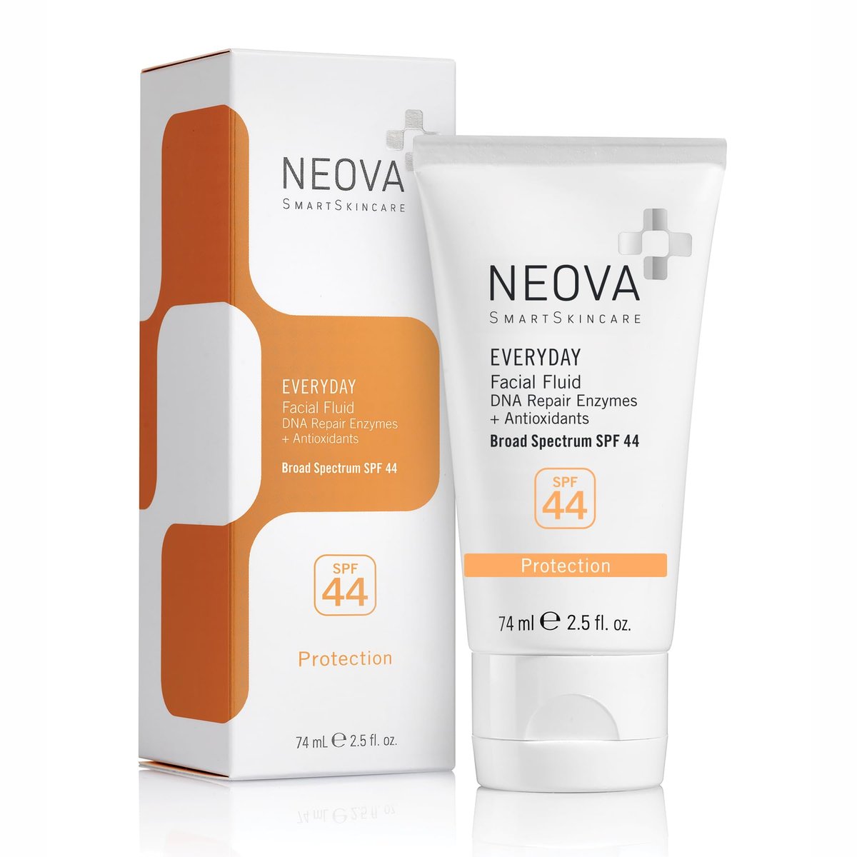 NEOVA SmartSkincare Facial Sunscreen Everyday Facial Fluid SPF 44 - Broad Spectrum Hybrid Sun Defense, Oil-Free & Non-Comedogenic, 2.5 fl. oz. Avelisse