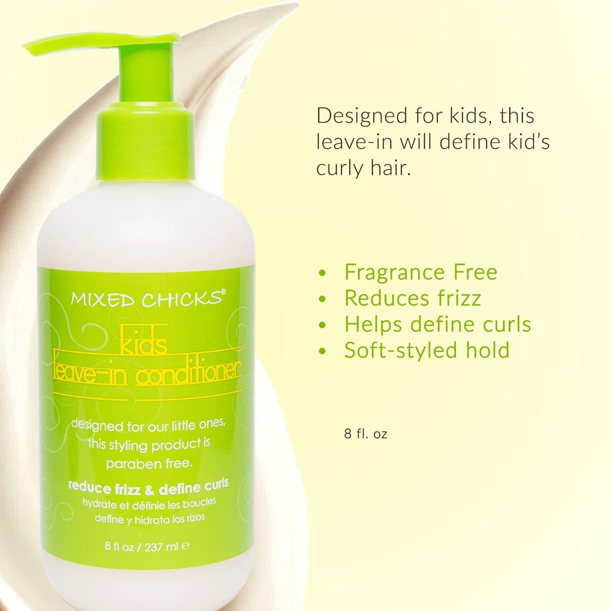 Mixed Chicks Kid's Quad Pack - Shampoo, Conditioner, Leave-in Conditioner & Tangle-Tamer - 8 fl oz Each (4-Piece Set) Avelisse