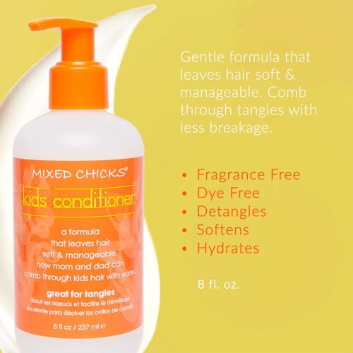 Mixed Chicks Kid's Quad Pack - Shampoo, Conditioner, Leave-in Conditioner & Tangle-Tamer - 8 fl oz Each (4-Piece Set) Avelisse