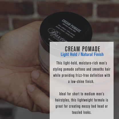 Baxter of California Cream Pomade – Natural Finish, Light Hold for All Hair Types, 2 oz Avelisse