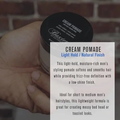 Baxter of California Cream Pomade – Natural Finish, Light Hold for All Hair Types, 2 oz Avelisse
