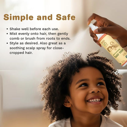 Moisturizing Baby Hair Mist for Textured Hair | Detangler Spray for Curls & Coils | CARA B Naturally (8 oz) Avelisse