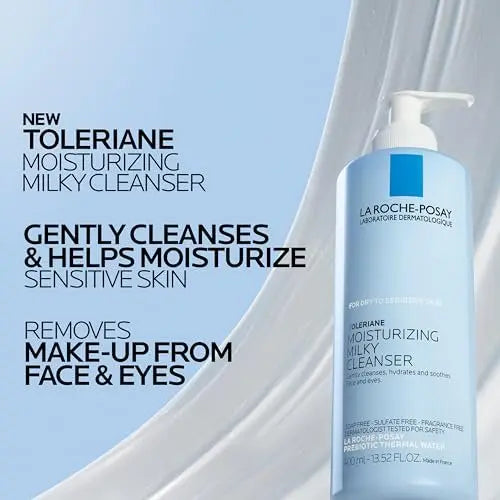 La Roche-Posay Toleriane Moisturizing Milky Cleanser – Gentle Face Wash for Dry, Sensitive & Allergy-Prone Skin, 13.5 fl oz Avelisse