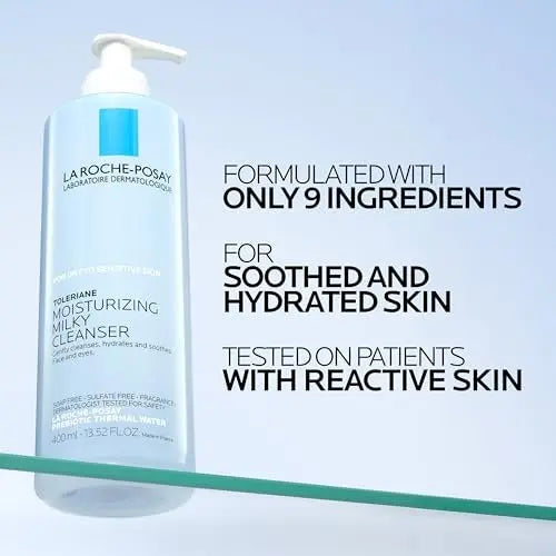 La Roche-Posay Toleriane Moisturizing Milky Cleanser – Gentle Face Wash for Dry, Sensitive & Allergy-Prone Skin, 13.5 fl oz Avelisse
