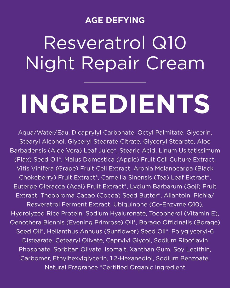 Andalou Naturals Resveratrol Q10 Night Repair Cream for Dry Skin, Fine Lines & Wrinkles - 1.7 oz - görsel 15