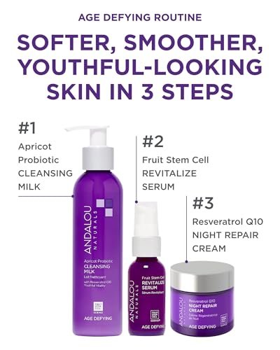 Andalou Naturals Resveratrol Q10 Night Repair Cream for Dry Skin, Fine Lines & Wrinkles - 1.7 oz - görsel 6