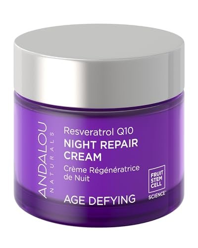 Andalou Naturals Resveratrol Q10 Night Repair Cream for Dry Skin, Fine Lines & Wrinkles - 1.7 oz - görsel 2