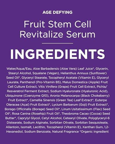 Andalou Naturals Fruit Stem Cell Revitalize Serum - Anti-Aging Face Serum with Fruit Stem Cells, 1.1 Fl Oz Avelisse