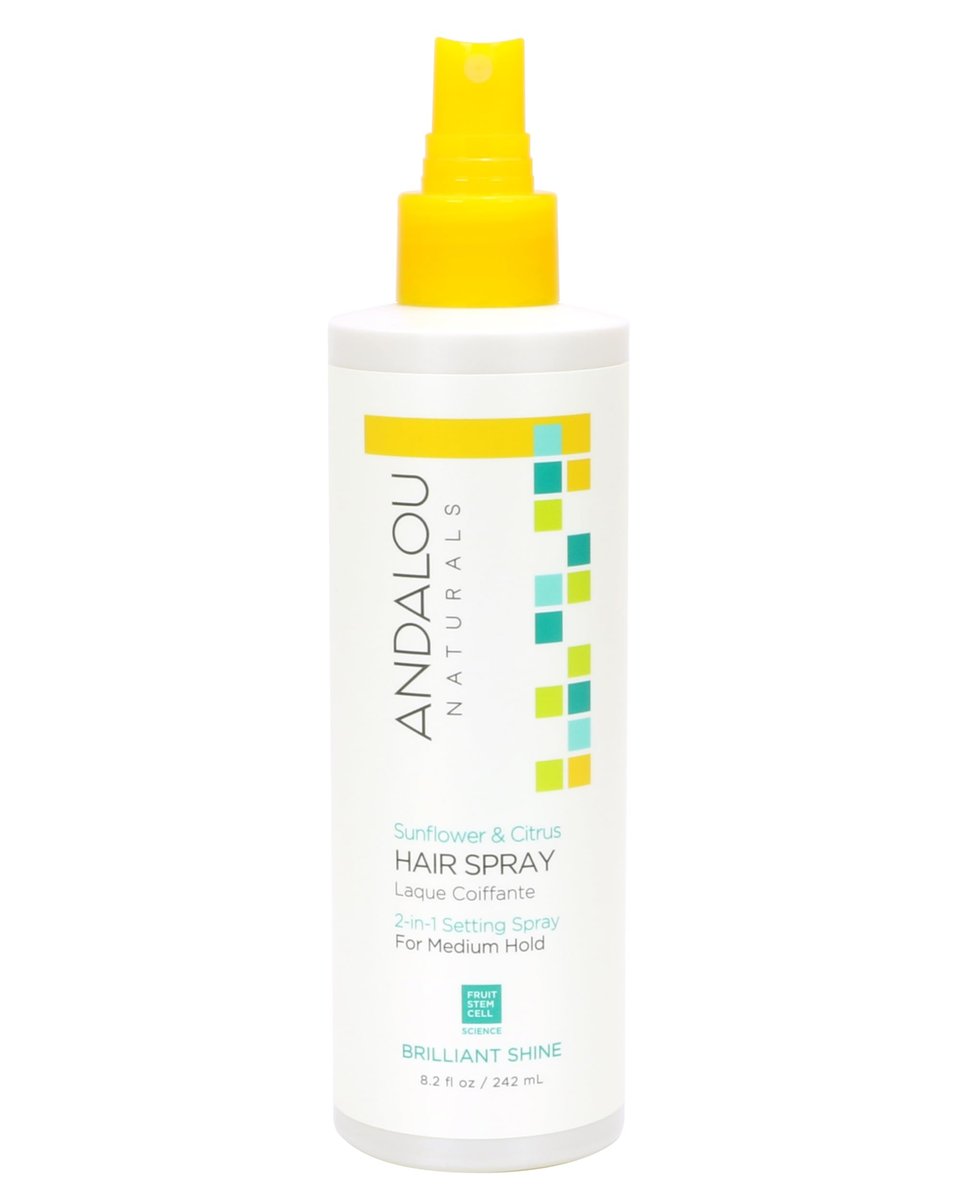 Andalou Naturals Sunflower & Citrus Brilliant Shine Hair Spray - Medium Hold, Frizz Control, Natural & Cruelty Free, 8.2 fl oz - görsel 2
