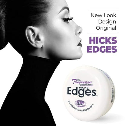 Hicks Total Transformations Edges Styling Gel - 4 oz Clear Hold for Sleek Baby Hairs