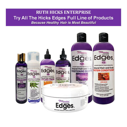 Hicks Total Transformations Edges Styling Gel - 4 oz Clear Hold for Sleek Baby Hairs