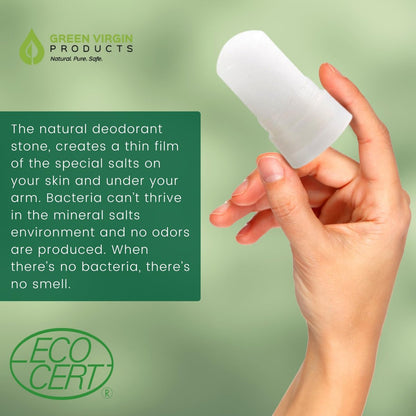 Green Virgin Products 100% Pure Deodorant Stone - All Natural Mineral Salts Deodorant, 1 Count Avelisse