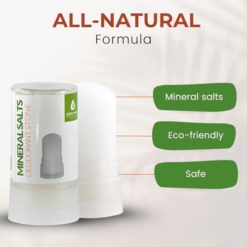 Green Virgin Products 100% Pure Deodorant Stone - All Natural Mineral Salts Deodorant, 1 Count Avelisse