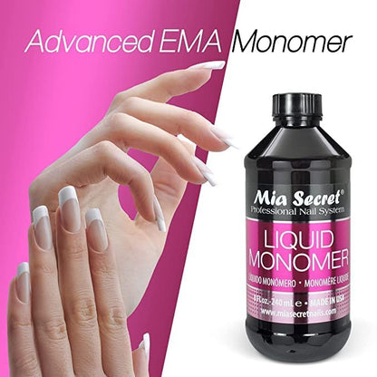 Mia Secret Liquid Monomer 4 oz – Professional Acrylic Nail Liquid for Perfect Nail Enhancements