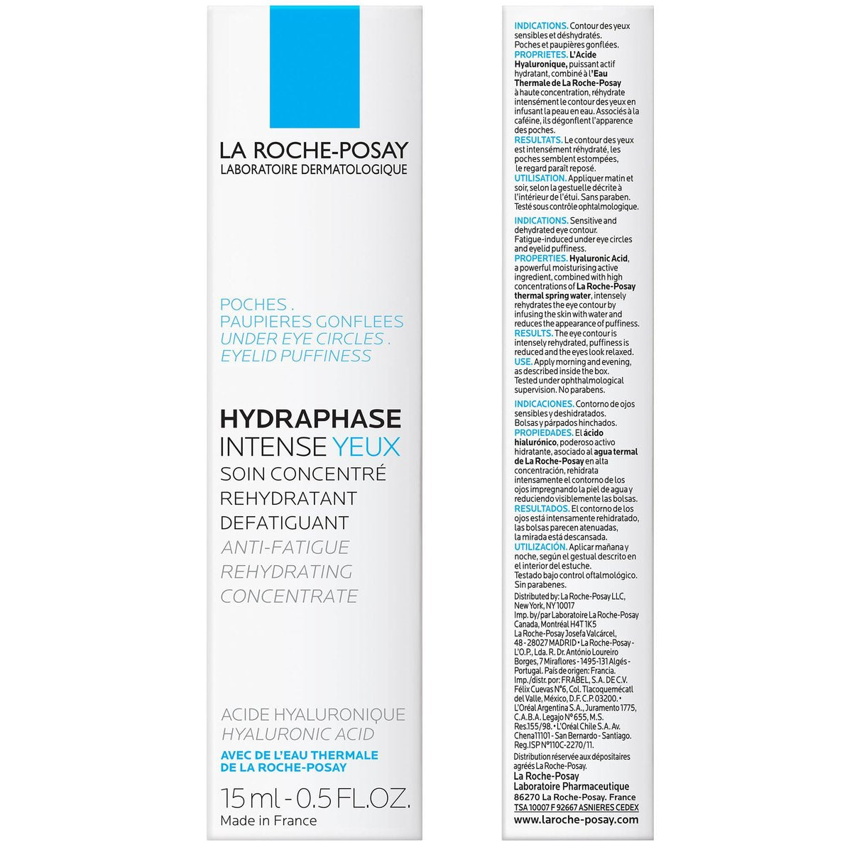 La Roche-Posay Hydraphase Intense Hyaluronic Acid Eye Cream - Reduces Under Eye Bags & Puffiness with Plumping Hydration, 0.5 Fl Oz Avelisse