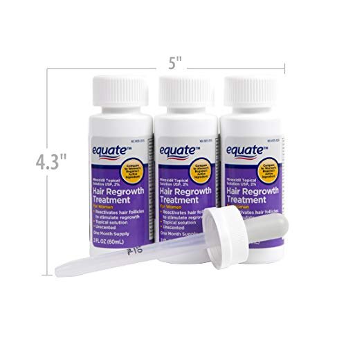 Equate Hair Regrowth Treatment for Women – 3 Month Supply, 2 fl oz (3 Pack) Avelisse
