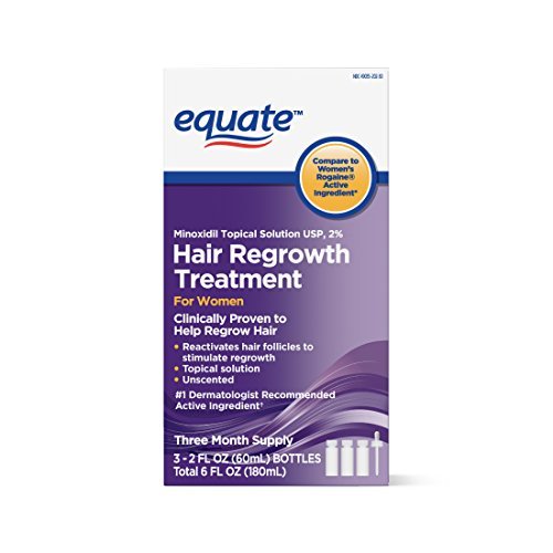 Equate Hair Regrowth Treatment for Women – 3 Month Supply, 2 fl oz (3 Pack) Avelisse