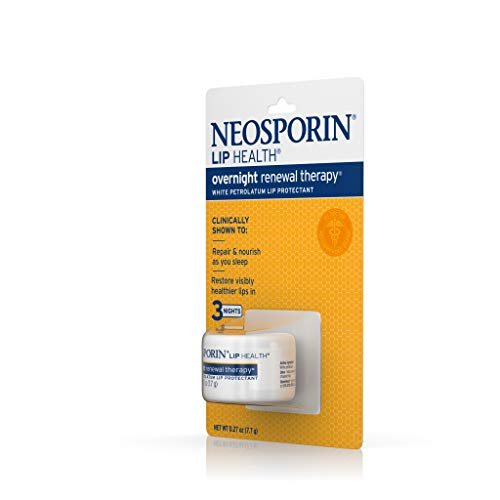 Neosporin Lip Health Overnight Healthy Lips Renewal Therapy Petrolatum Lip Protectant, 0.27 oz. (Pack of 2) Avelisse
