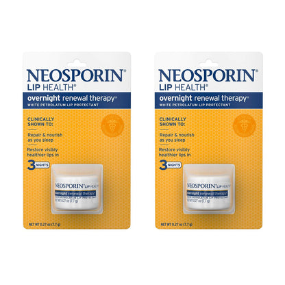 Neosporin Lip Health Overnight Healthy Lips Renewal Therapy Petrolatum Lip Protectant, 0.27 oz. (Pack of 2) Avelisse