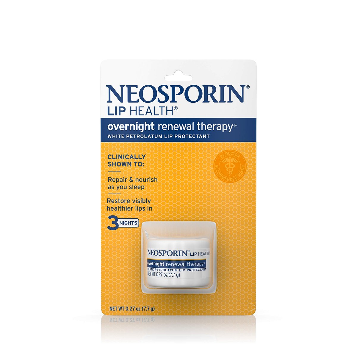 Neosporin Lip Health Overnight Healthy Lips Renewal Therapy Petrolatum Lip Protectant, 0.27 oz. (Pack of 2) Avelisse