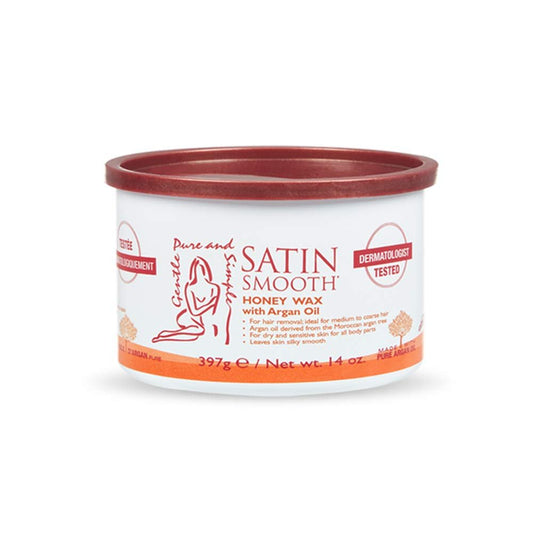 Satin Smooth Honey Hair Removal Wax with – Enriched with Argan Oil & Honey: Argan oil moisturizes and soothes the – Image 1