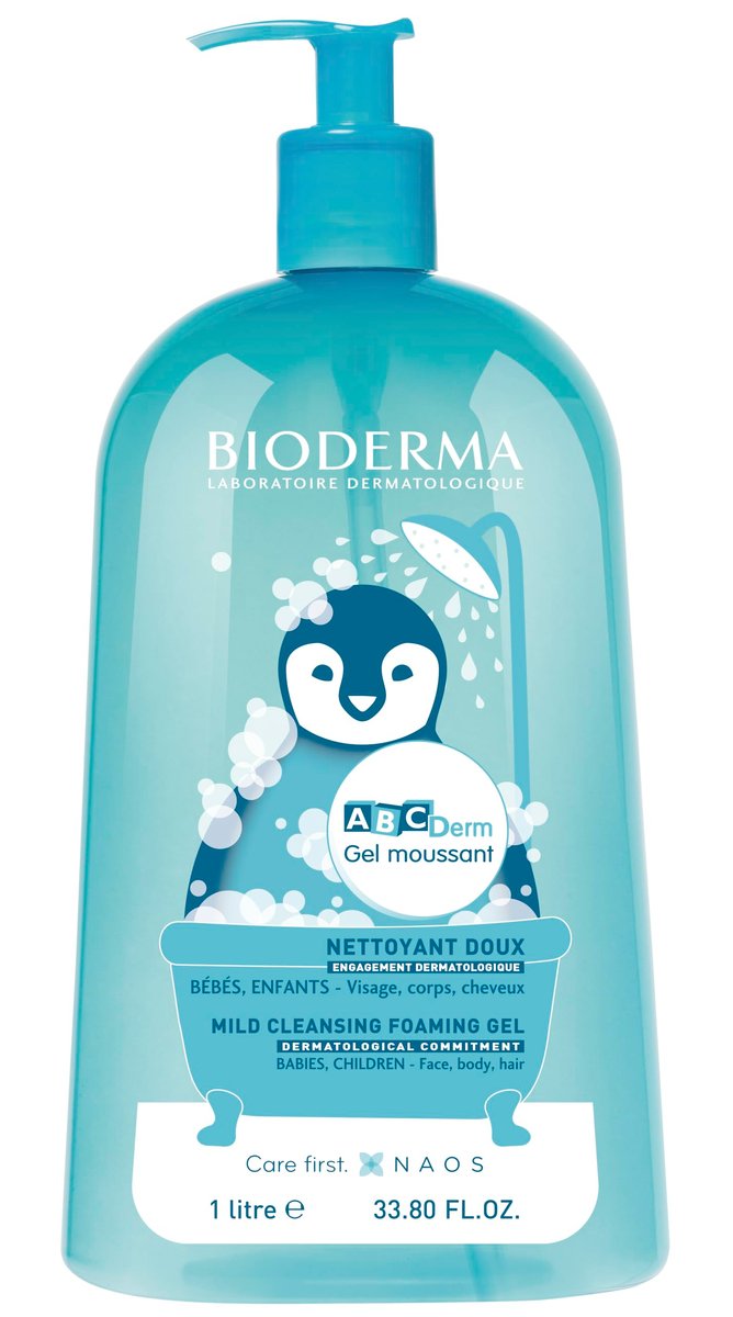 Bioderma ABCDerm Foaming Gel – Gentle Baby & Children's Body Wash & Moisturizing Skin Cleanser, 33.8 Fl Oz Avelisse