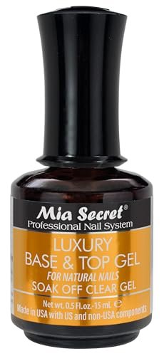 Mia Secret Luxury Base and Top Coat - Clear Gel Polish - 15ml (0.5 oz) - High Gloss Finish - Compatible with Gelux Avelisse