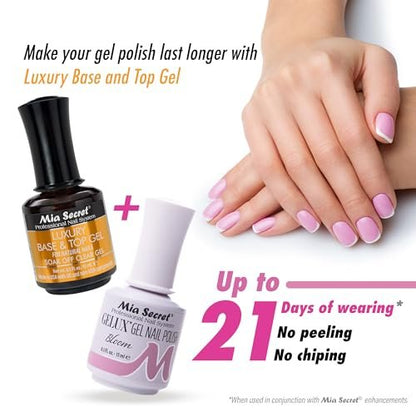 Mia Secret Luxury Base and Top Coat - Clear Gel Polish - 15ml (0.5 oz) - High Gloss Finish - Compatible with Gelux Avelisse
