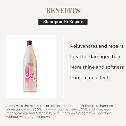 SALERM Hi Repair Shampoo - Deep Hydration for Damaged Hair, 33.81 Fl Oz Avelisse