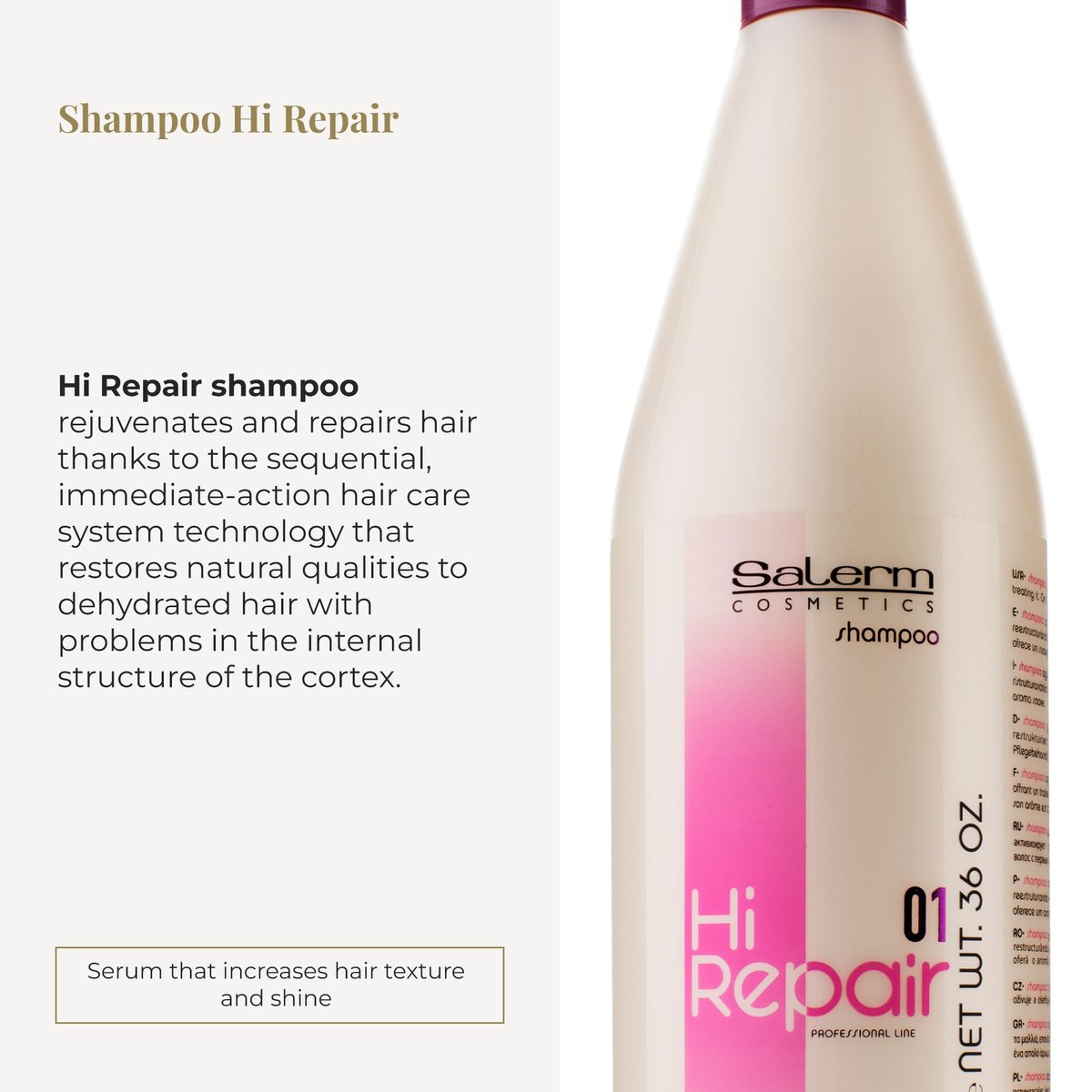 SALERM Hi Repair Shampoo - Deep Hydration for Damaged Hair, 33.81 Fl Oz Avelisse