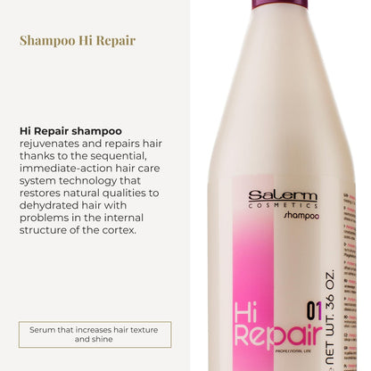 SALERM Hi Repair Shampoo - Deep Hydration for Damaged Hair, 33.81 Fl Oz Avelisse
