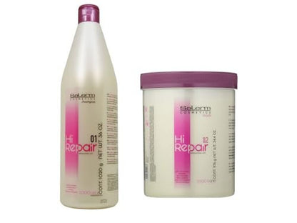Salerm Hi Repair Shampoo and Repair Mask Combo Set - 67.62 Fl Oz Avelisse