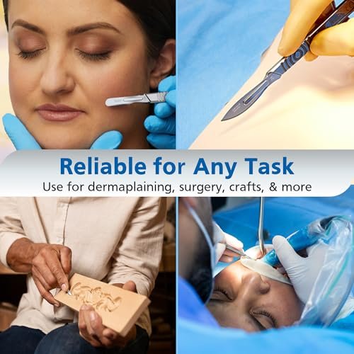 Swann Morton Scalpel Handle No. 3 - Stainless Steel, Fits Blades 10-15A, Dermaplaning & Surgical Precision Avelisse