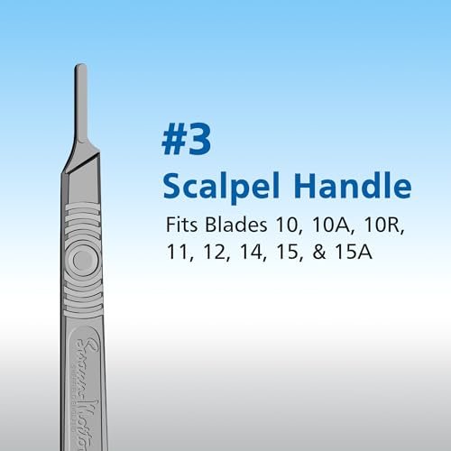 Swann Morton Scalpel Handle No. 3 - Stainless Steel, Fits Blades 10-15A, Dermaplaning & Surgical Precision Avelisse
