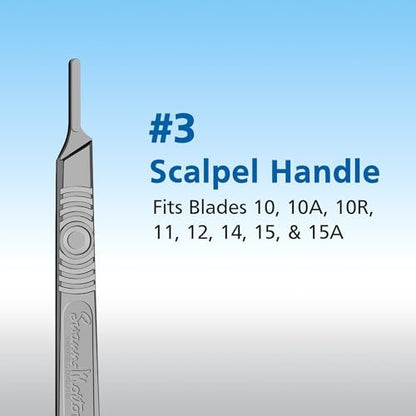 Swann Morton Scalpel Handle No. 3 - Stainless Steel, Fits Blades 10-15A, Dermaplaning & Surgical Precision Avelisse